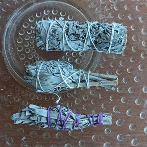 3 smudges white sage various sizes